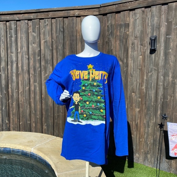 Steve Perry Holiday Christmas Long Sleeve Tee 3X - Picture 2 of 4